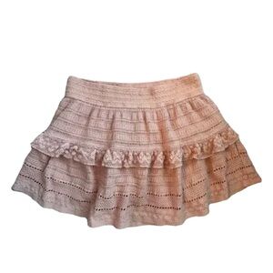Aerie Pink Lace Tiered Skirt